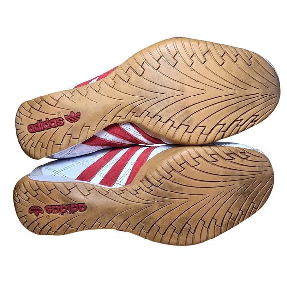 Vintage Adidas Tuscany Goodyear Trefoil Driving Racing Shoes White Red Sz 7 Mens - Picture 7 of 9